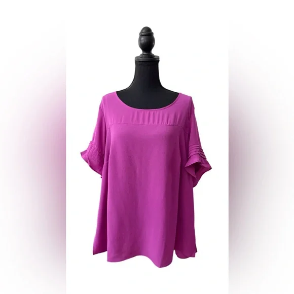 Avenue Vibrant Magenta Blouse - Picture 1 of 17